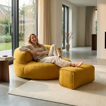 Runde Sitzsäcke aus Chenille