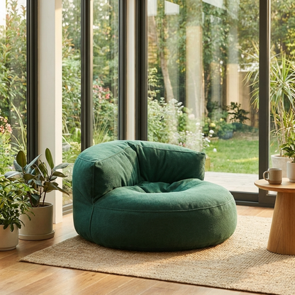 Runde Sitzsäcke aus Chenille