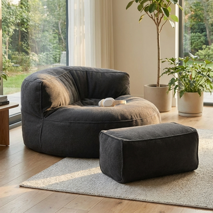 Runde Sitzsäcke aus Chenille