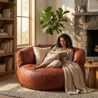 Wagrex - Zitzak Modern Rond Retro-Leer