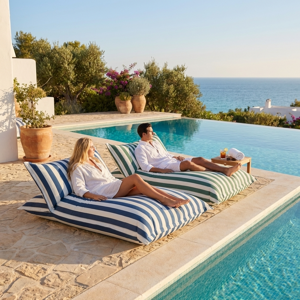 Buiten ligbed zitzak voor zwembad