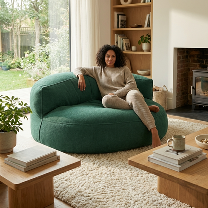 Runde Sitzsäcke aus Chenille