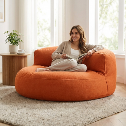 Runde Sitzsäcke aus Chenille