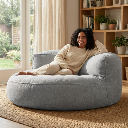 Runde Sitzsäcke aus Chenille