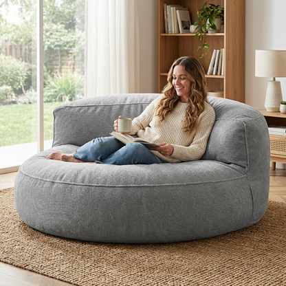 Runde Sitzsäcke aus Chenille