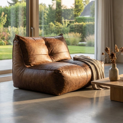 Wagrex  - Fauteuil Zitzak Bank Modern Retro-Leer