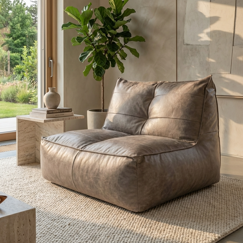 Wagrex  - Fauteuil Zitzak Bank Modern Retro-Leer