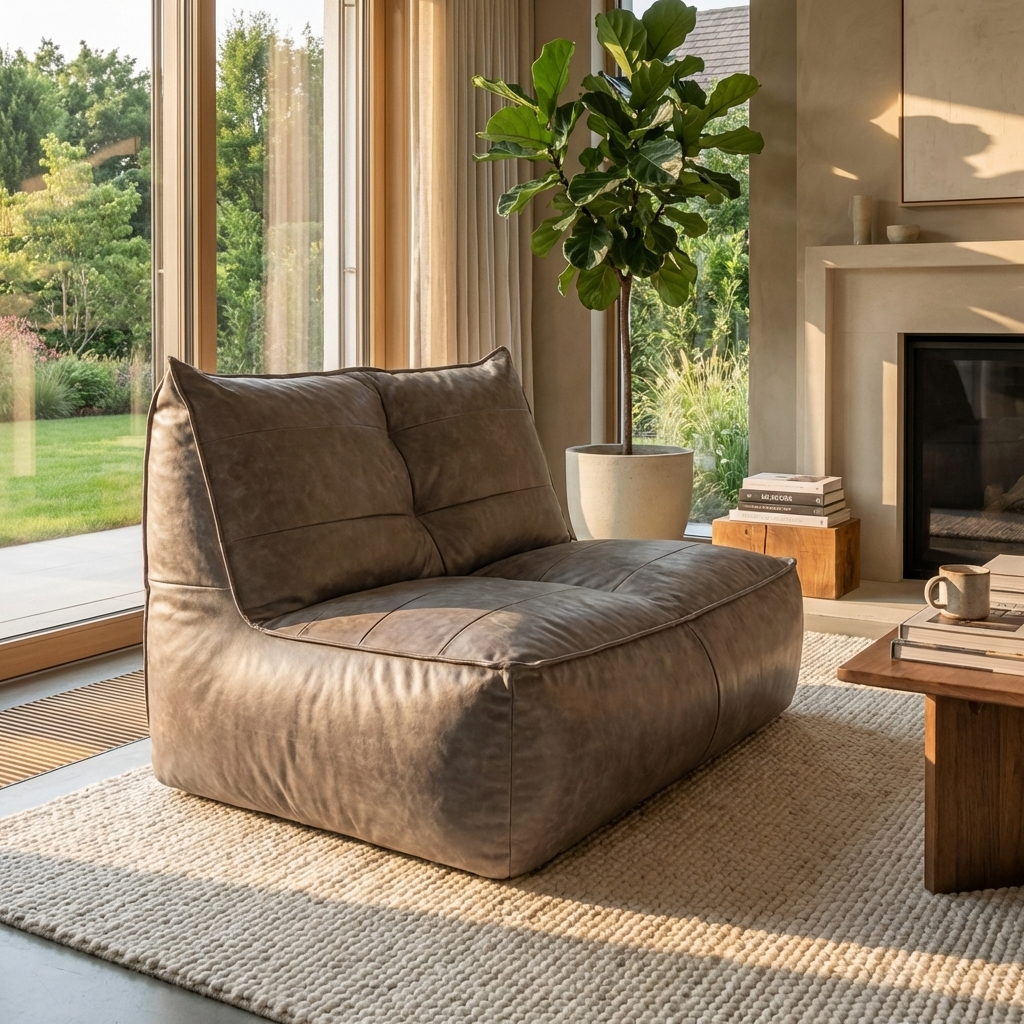 Wagrex  - Fauteuil Zitzak Bank Modern Retro-Leer