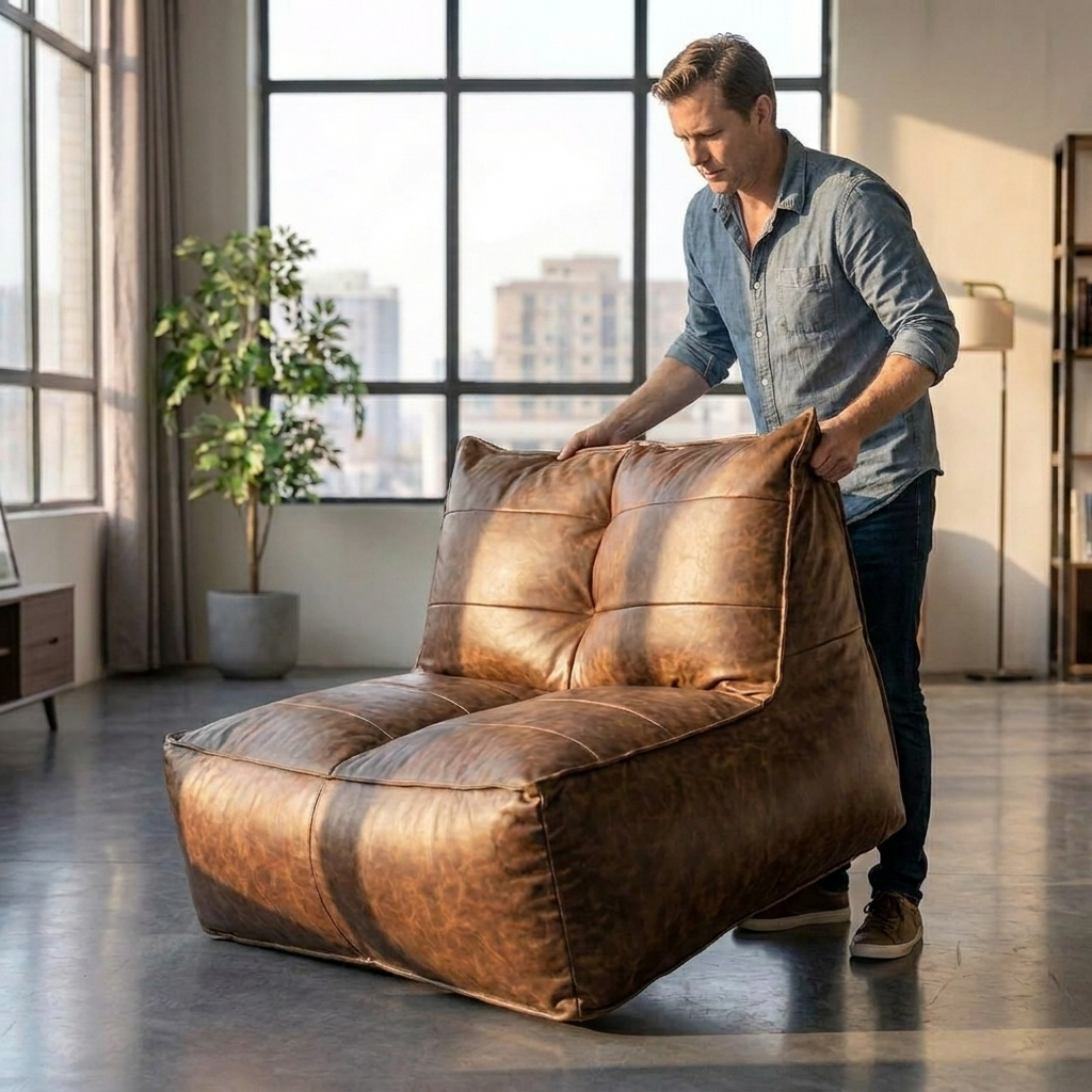 Wagrex  - Fauteuil Zitzak Bank Modern Retro-Leer