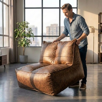 Wagrex  - Fauteuil Zitzak Bank Modern Retro-Leer