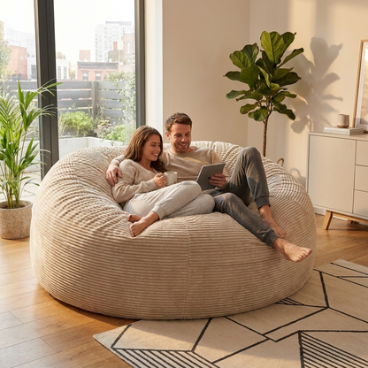 Big Mega XXL Beanbag Ribbed Fabric Included foam fillings