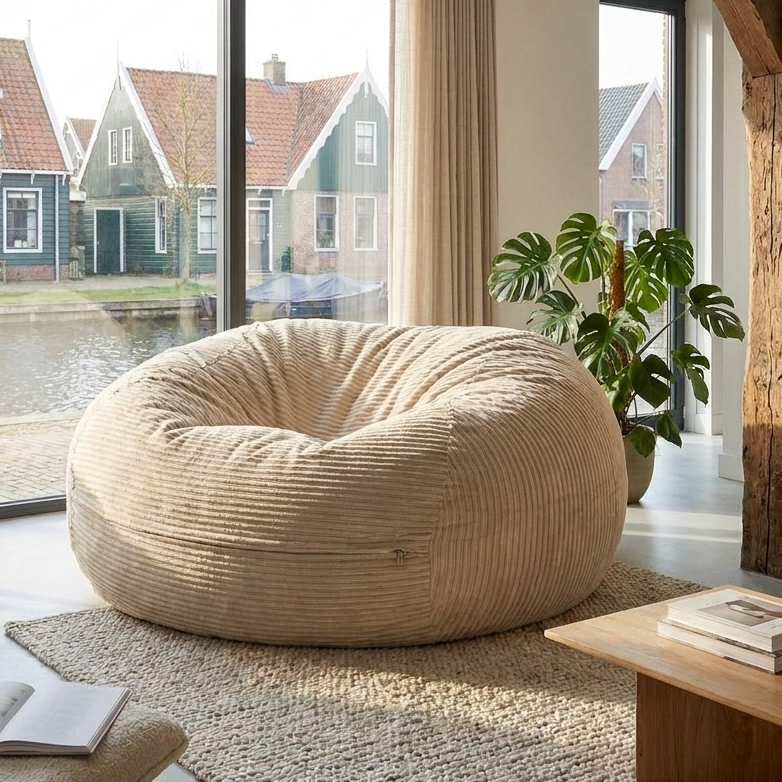 Big Mega XXL Beanbag Ribbed Fabric Included foam fillings