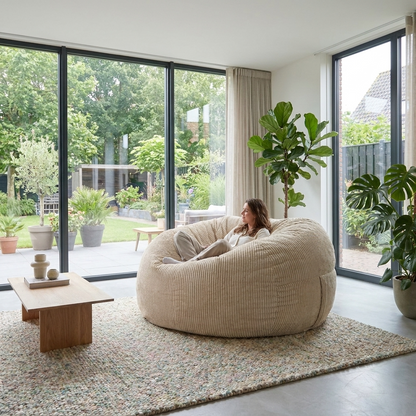 Big Mega XXL Beanbag Ribbed Fabric Included foam fillings
