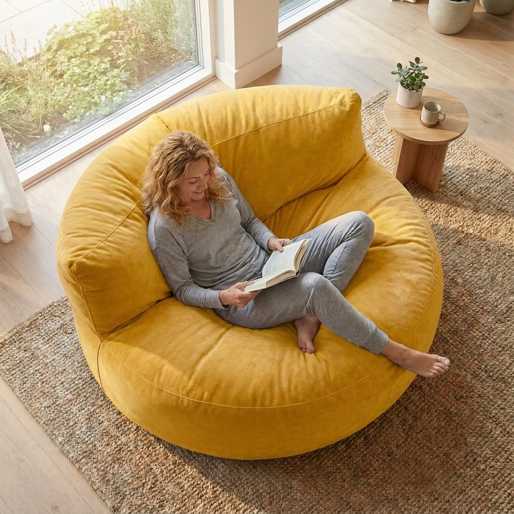 Beanbag Round Thick Velvet