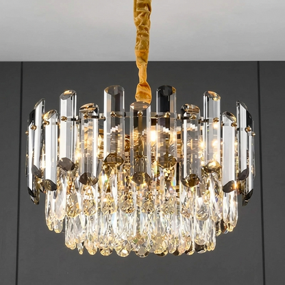 Luxe K9 Kristallen Kroonluchter – Goud Ronde LED Plafondlamp
