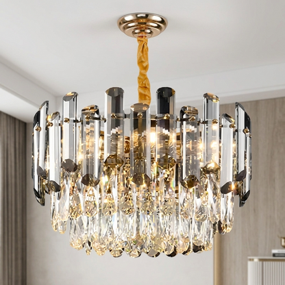 Luxe K9 Kristallen Kroonluchter – Goud Ronde LED Plafondlamp