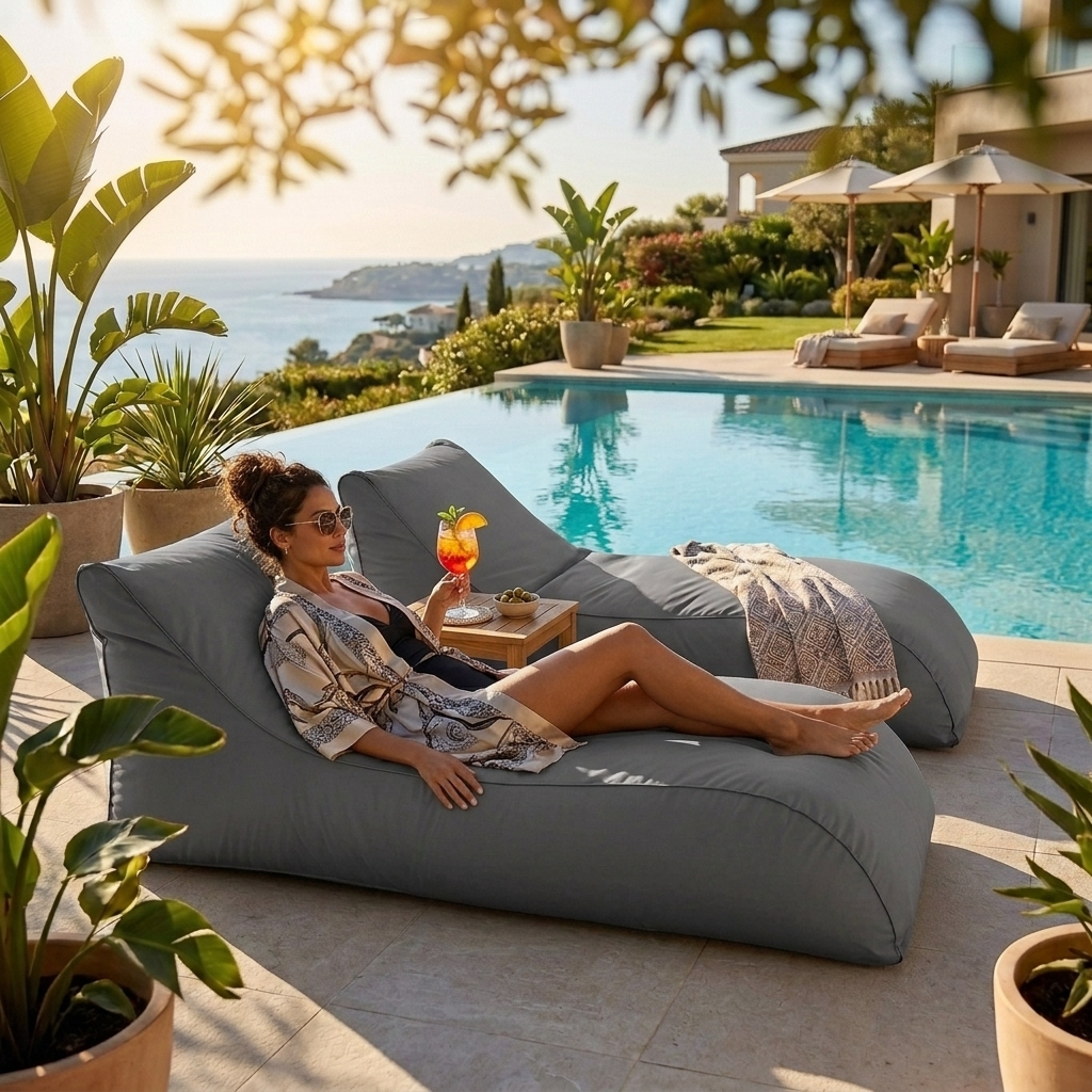 Wagrex Long – Garden Lounger Beanbag | Outdoor Sunlounger