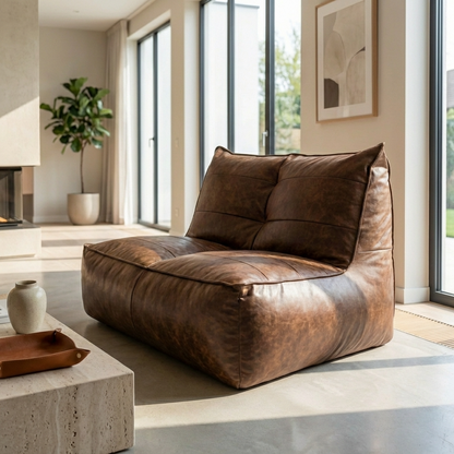 Wagrex  - Fauteuil Zitzak Bank Modern Retro-Leer