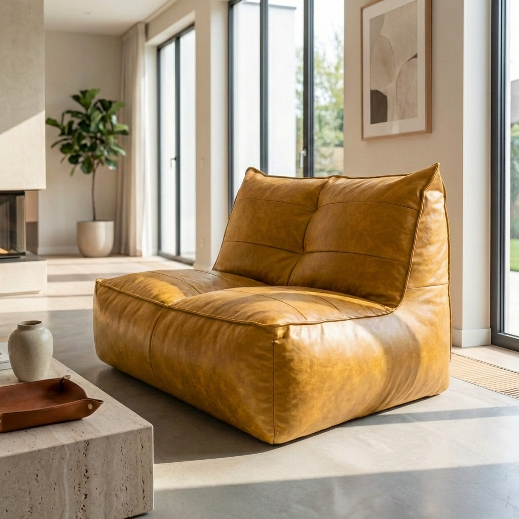 Wagrex  - Fauteuil Zitzak Bank Modern Retro-Leer