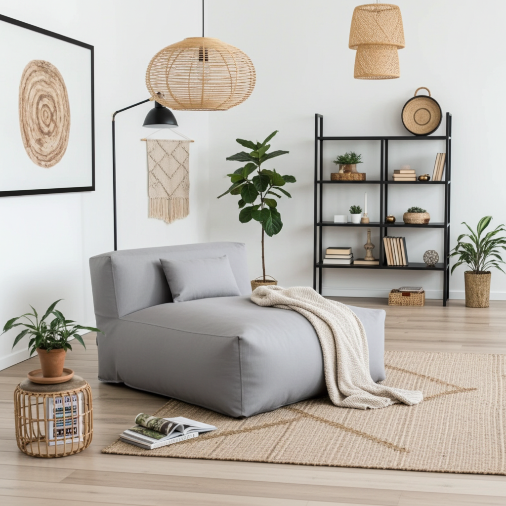 Wagrex - Zitzak Chaise Longue - Katoenen Linnen