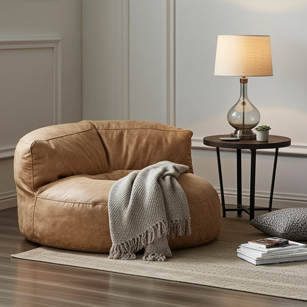 Wagrex - Zitzak Modern Rond Retro-Leer