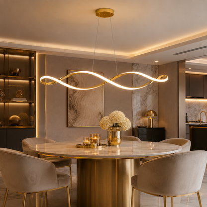 Moderne eettafel hanglamp Gekrulde LED Design