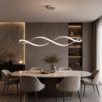 Moderne eettafel hanglamp Gekrulde LED Design