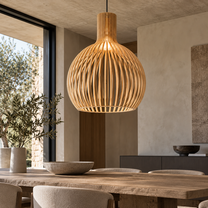Houten kooi Hanglamp in landelijke stijl
