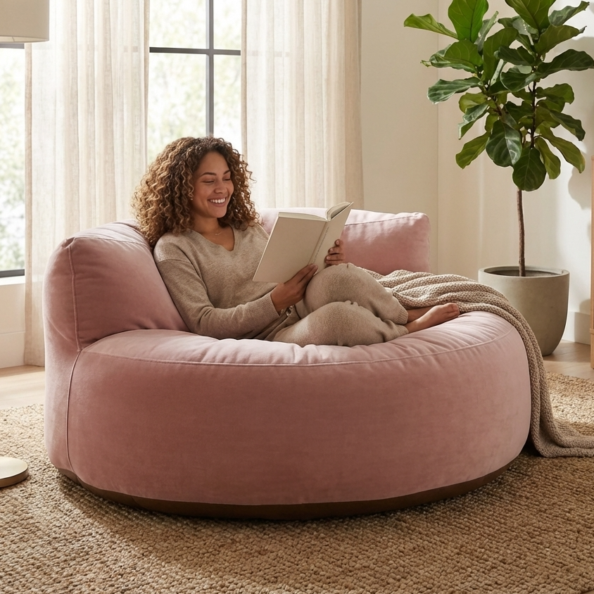 Beanbag Round Thick Velvet