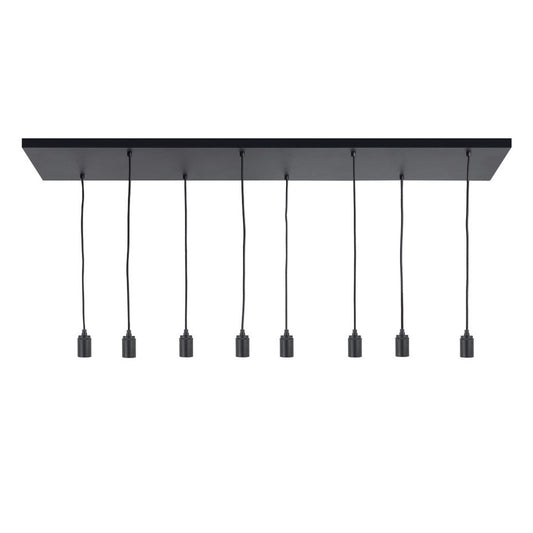 Plafondplaat voor lampen 140 x 25 cm - zonder gaten - zwart