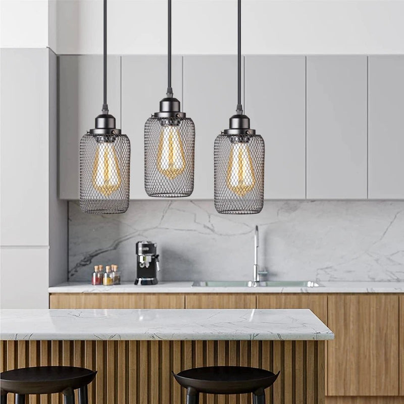 Käfig Hängeleuchte Metall Schwarz