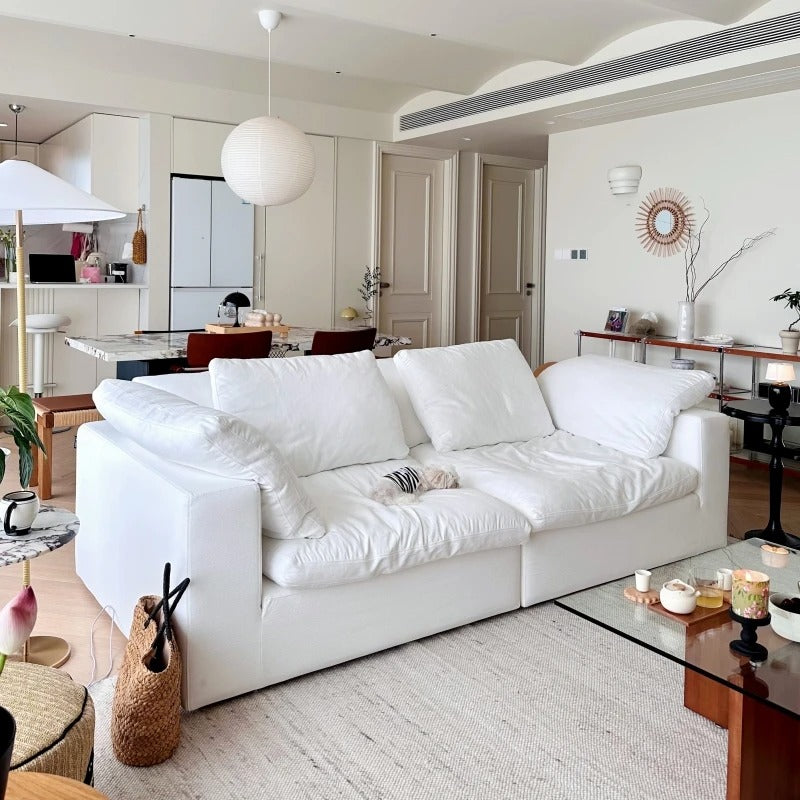 Cloud Comfort Modulaire Bank - Moderne witte flanel