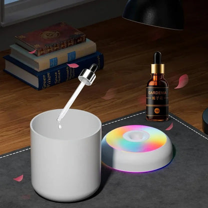 180 ml Mini-Luftbefeuchter mit USB-Anschluss, elektrischem Aromadiffusor, ätherischen Ölen, Aromatherapie-Nebelmaschine und Beleuchtung für Auto, Zuhause und Schlafzimmer
