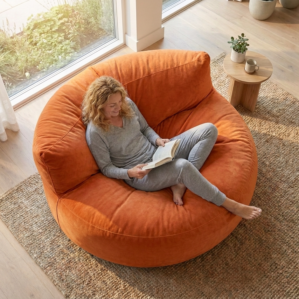 Beanbag Round Thick Velvet