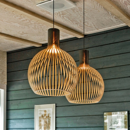 Wagner - Country Style Wood Cage Hanging Lamp