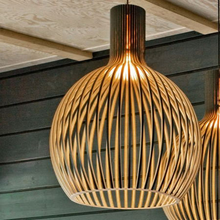 Country Style Wood Cage Hanging Lamp