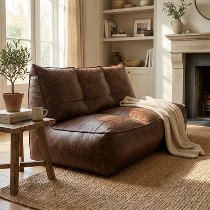 Fauteuil Beanbag Rib Modern Retro-Leder