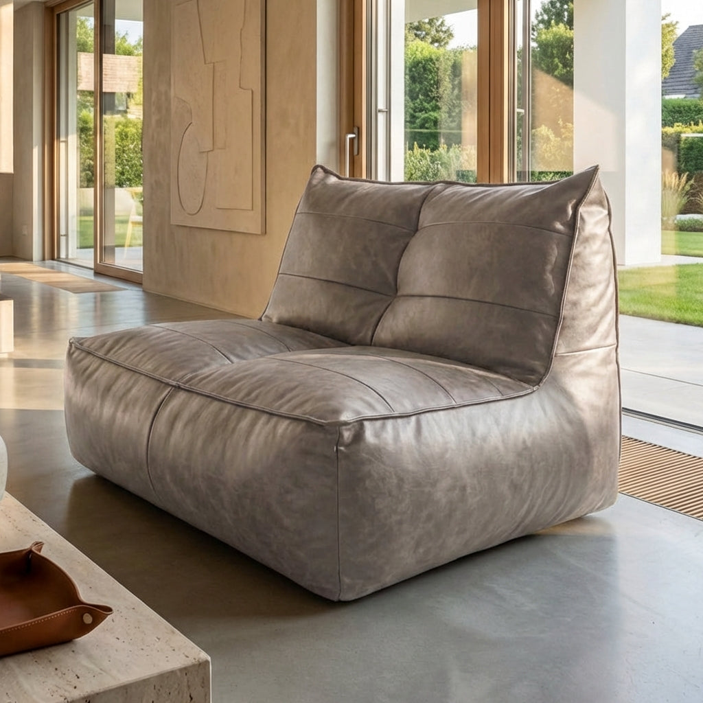 Fauteuil Beanbag Rib Modern Retro-Leder