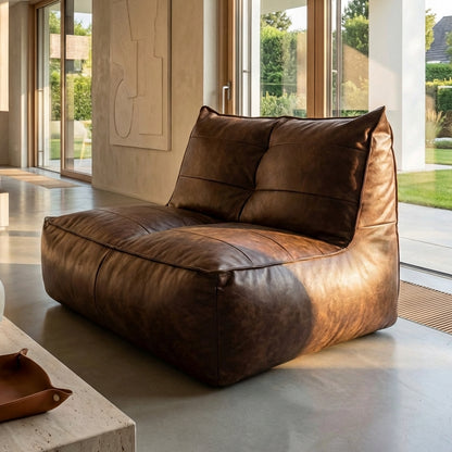 Fauteuil Beanbag Rib Modern Retro-Leder