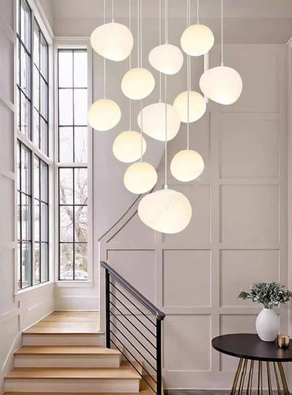 Scandinavische Videlamp -
Glazen Lava Blollen Mat wit - Chandelier