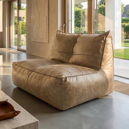 Fauteuil Beanbag Rib Modern Retro-Leder