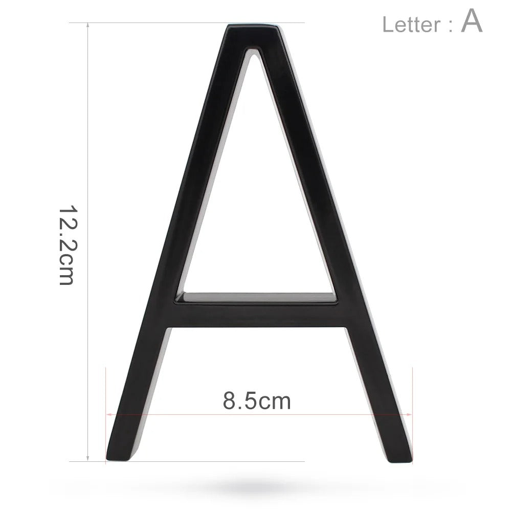 Huisnummerbordje Aluminium - Huisnummer bord zwart - Met ABC 12,5cm