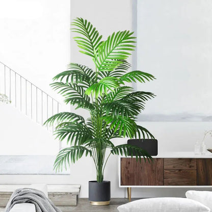 90–120 cm große künstliche Palme, tropische Kunstpflanzen, grüne Kunststoff-Palmblätter, großer Monstera-Baumzweig für Hausgarten-Dekoration – Act Design Shop