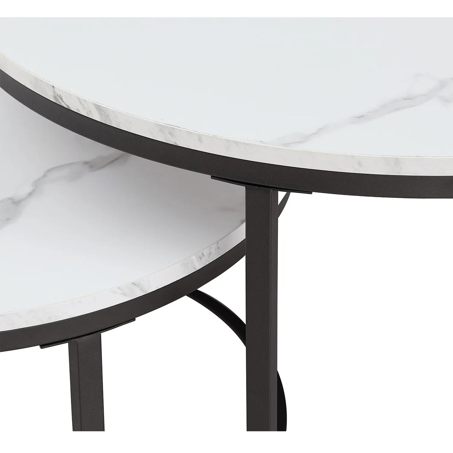 Wagner geïmiteerde ronde marmeren metalen salontafel 