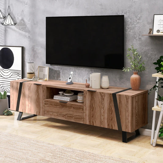 TV-Möbel Industrial, Metallrahmen, Sideboard für Wohnzimmer