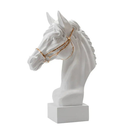 Pferdeskulptur Gold weiß Ornament Home Decor Luxe Geschenk