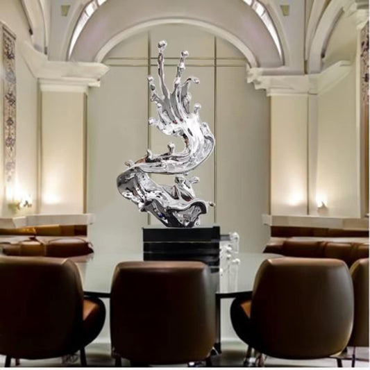 Luxe hotel ornament sculptuur druppelvormige stijl, woondecoratie, luxe, luxueus, kunstwerk, abstract lobbyhotel.